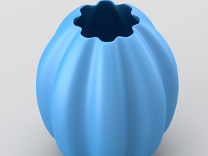 shiny decorative vase in blue tones 3D Model
