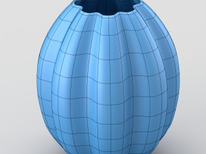 shiny decorative vase in blue tones 3D Model