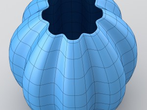 shiny decorative vase in blue tones 3D Model