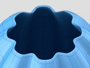 shiny decorative vase in blue tones 3D Model