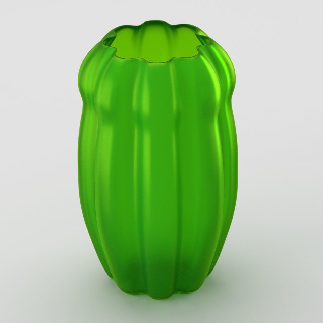 decorative matte glass vase in green tones Modelo 3D .c4d .max .obj .3ds .fbx .stl .blend 