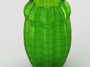 decorative matte glass vase in green tones Modelo 3D