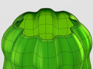 decorative matte glass vase in green tones Modelo 3D