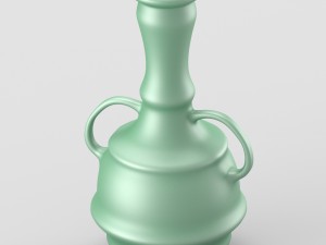 decorative shiny vase in green tones 3D Model