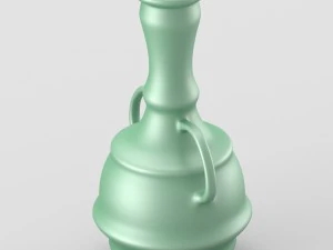 decorative shiny vase in green tones 3D Model