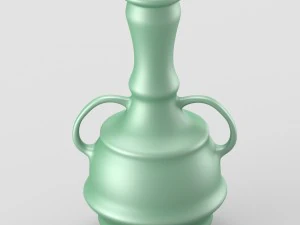 decorative shiny vase in green tones 3D Model