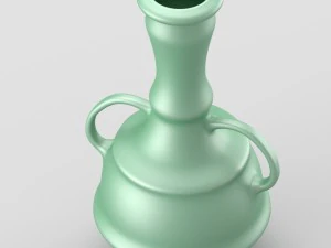 decorative shiny vase in green tones 3D Model