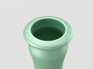 decorative shiny vase in green tones 3D Model