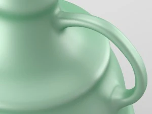 decorative shiny vase in green tones 3D Model