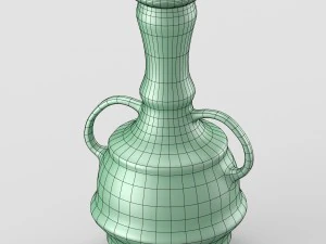 decorative shiny vase in green tones 3D Model