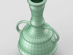 decorative shiny vase in green tones 3D Model