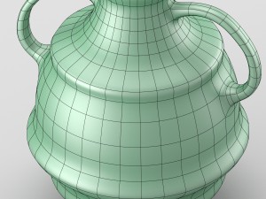 decorative shiny vase in green tones 3D मॉडल