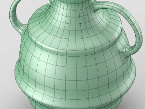 decorative shiny vase in green tones 3D Model