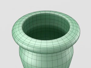 decorative shiny vase in green tones 3D Model