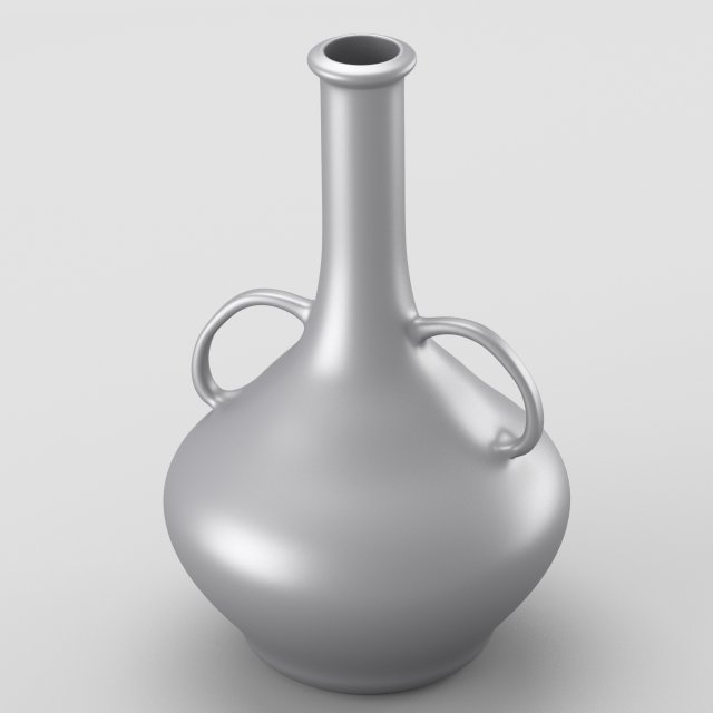 decorative shiny silver jar with two handles Model 3D .c4d .max .obj .3ds .fbx .stl .blend 