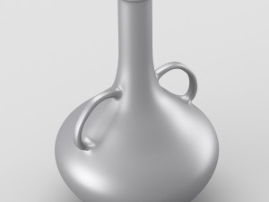 decorative shiny silver jar with two handles Model 3D