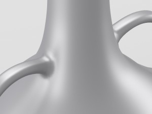 decorative shiny silver jar with two handles Model 3D