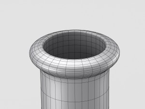 decorative shiny silver jar with two handles Model 3D