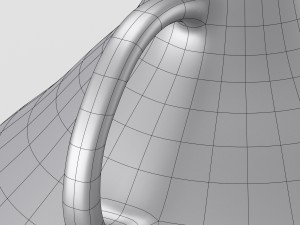decorative shiny silver jar with two handles Model 3D