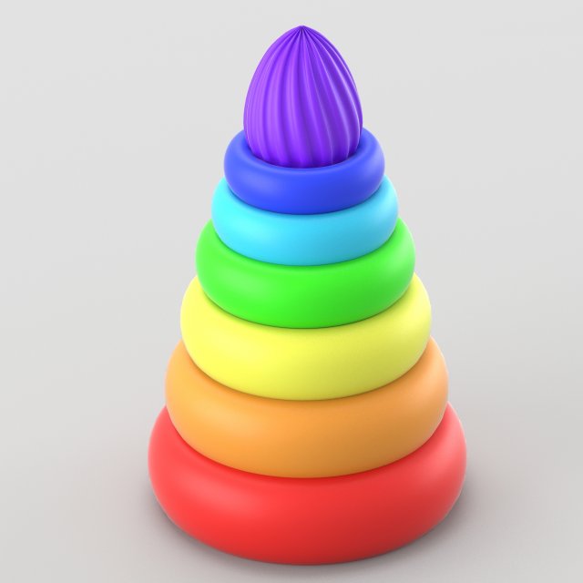 pyramide toy for children in vivid colors 3D Model .c4d .max .obj .3ds .fbx .stl .blend 