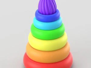 pyramide toy for children in vivid colors 3D Model