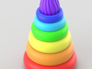 pyramide toy for children in vivid colors 3D Model