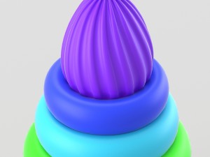 pyramide toy for children in vivid colors 3D Model