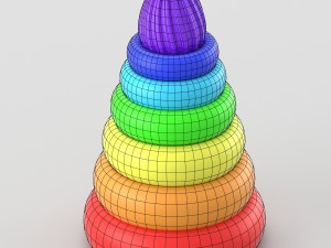 pyramide toy for children in vivid colors 3D Model