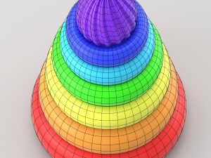 pyramide toy for children in vivid colors 3D Model