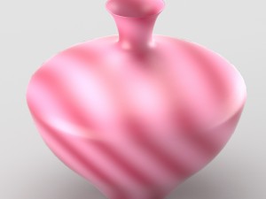 decorative vase with stripes in pink tones 3D Model