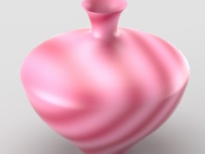 decorative vase with stripes in pink tones 3D Model