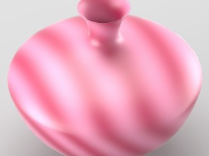 decorative vase with stripes in pink tones 3D Model