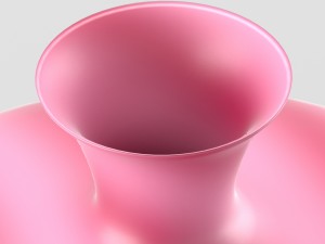 decorative vase with stripes in pink tones 3D Model