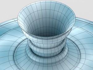 decorative spotted vase in cold tones 3D Model