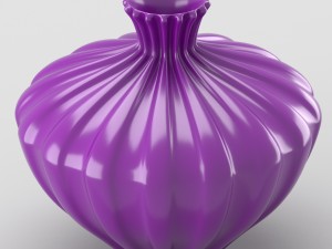 shiny decorative vase in purple tones 3D Model