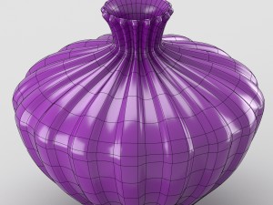 shiny decorative vase in purple tones 3D Модель