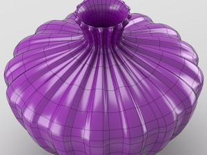 shiny decorative vase in purple tones 3D Модель