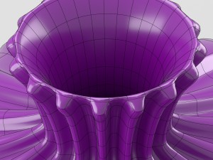 shiny decorative vase in purple tones 3D Модель