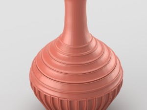 decorative jar with handle in terracotta colours 3D Model