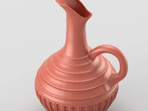 jarra decorativa com al&ccedil;a em cores terracota Modelo 3D