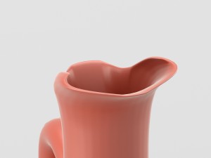 decorative jar with handle in terracotta colours 3D Model