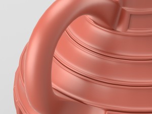 decorative jar with handle in terracotta colours 3D Model