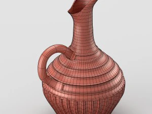 jarra decorativa com al&ccedil;a em cores terracota Modelo 3D