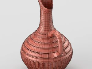 jarra decorativa com al&ccedil;a em cores terracota Modelo 3D