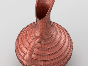 jarra decorativa com al&ccedil;a em cores terracota Modelo 3D