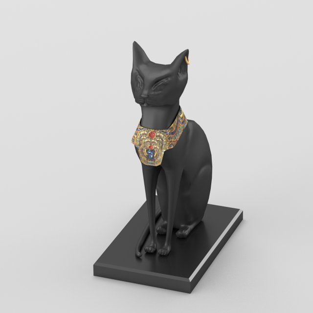 egyptian goddess bastet figurine Modelo 3D .c4d .max .obj .3ds .fbx .stl .blend 