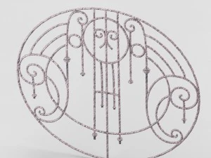 복고풍 스타일의 장식 연철 격자 3D 모델