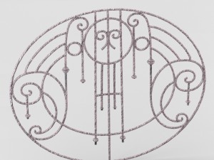 decorative wrought iron lattice in retro style Model 3D
