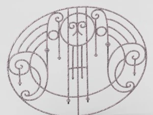 decorative wrought iron lattice in retro style 3D Model