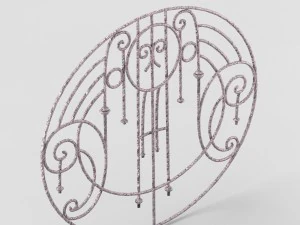 decorative wrought iron lattice in retro style 3D Model